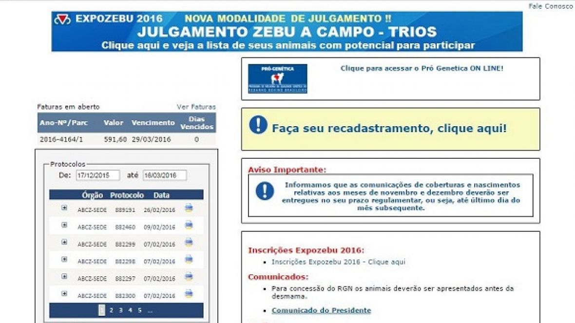 Consulta permite acesso fácil à lista de animais aptos a participarem do Julgamento Zebu a Campo