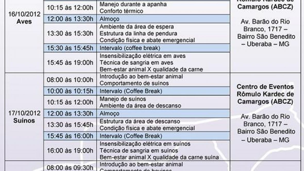 Inscrições abertas para curso de bem-estar e abate humanitário 
