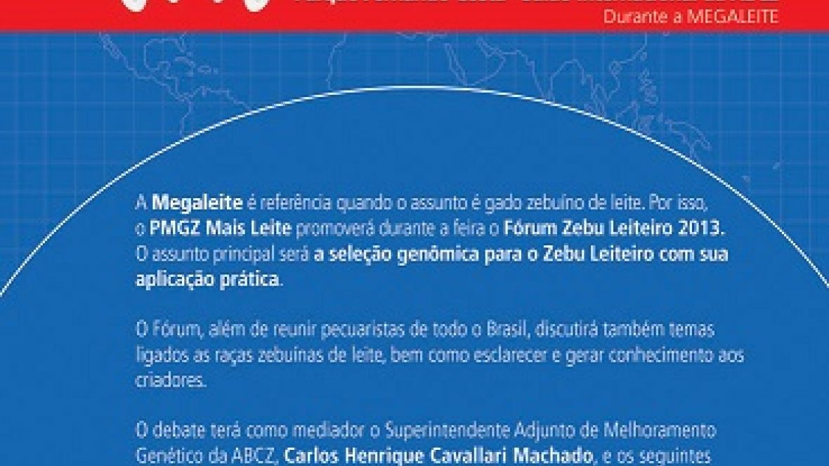 Seleção Genômica será tema do Fórum Zebu Leiteiro 