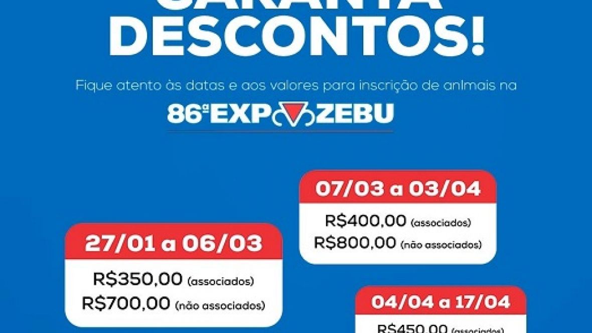 ExpoZebu 2020: Primeira etapa de valor de inscrições com desconto termina amanhã (06)