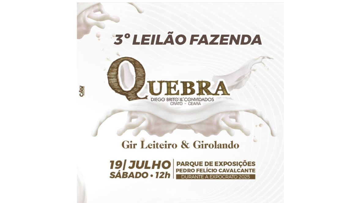 Genética e qualidade leiteira serão destaque no 3º Leilão Fazenda Quebra & Convidados