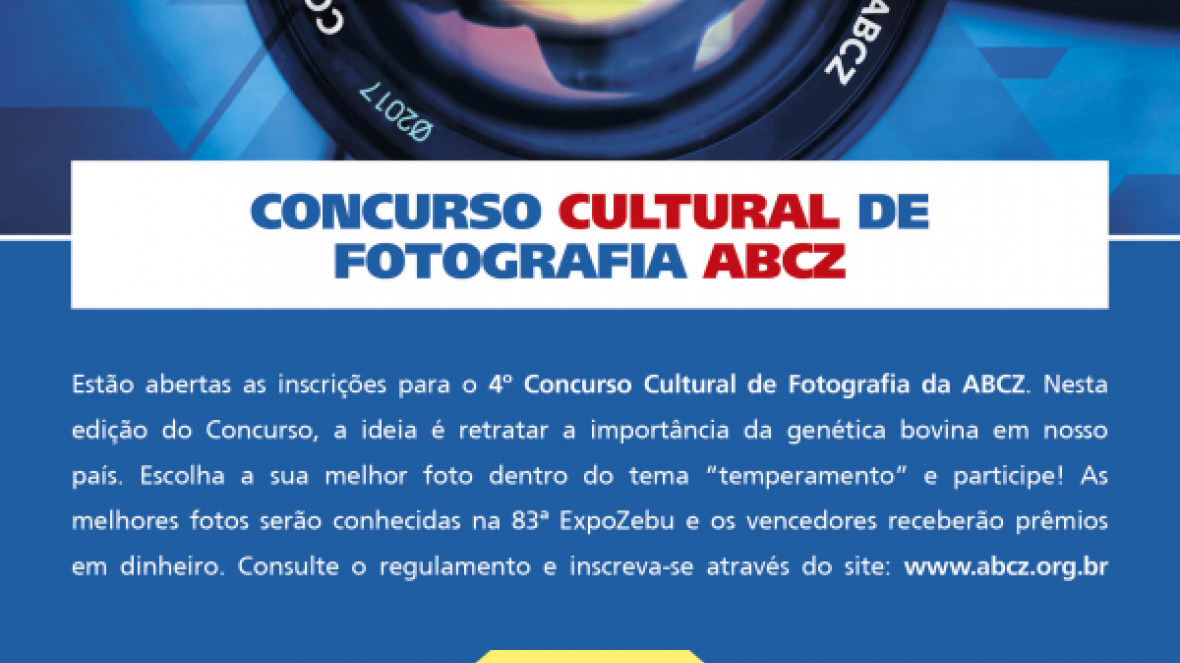 Concurso fotográfico da ABCZ vai distribuir R$9 mil em prêmios