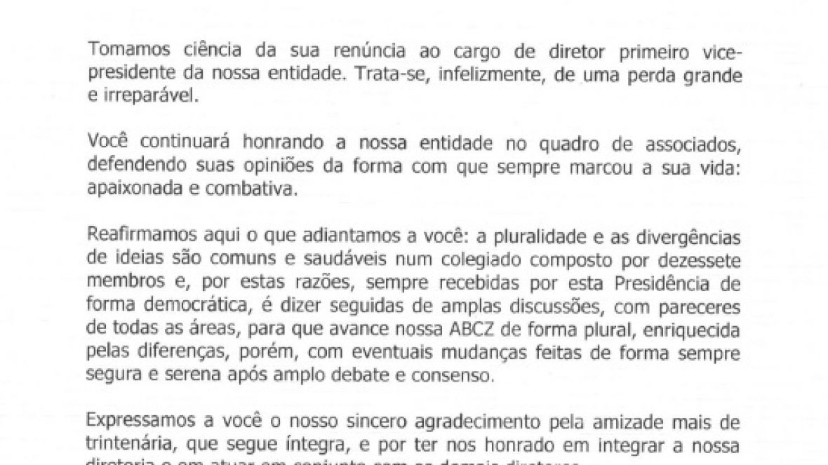 Esclarecimento renúncia