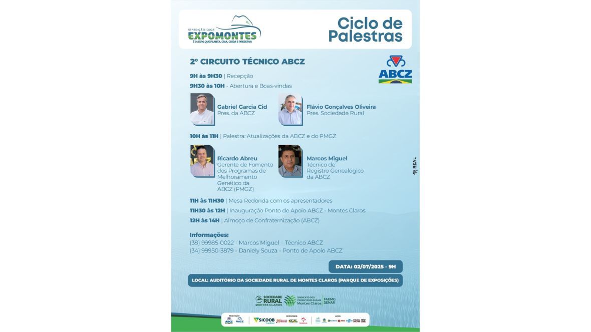 2º Circuito Técnico ABCZ será destaque da 51ª Expomontes, em Montes Claros (MG)