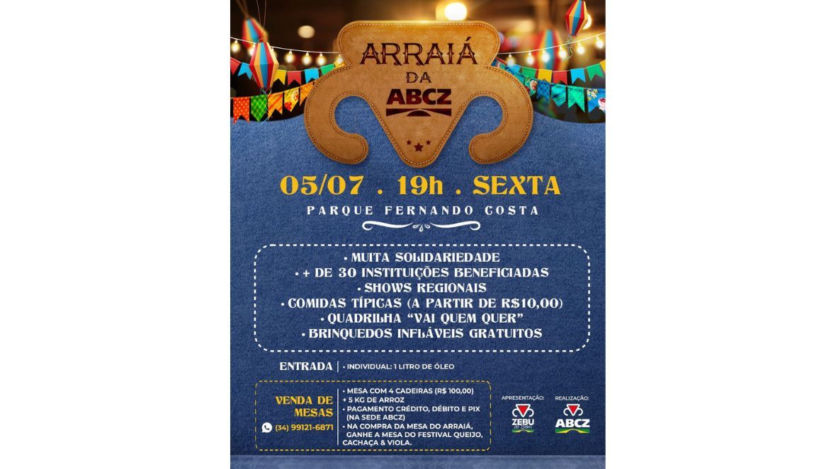 Ingressos para o Arraiá da ABCZ estão à venda; saiba valores e como comprar