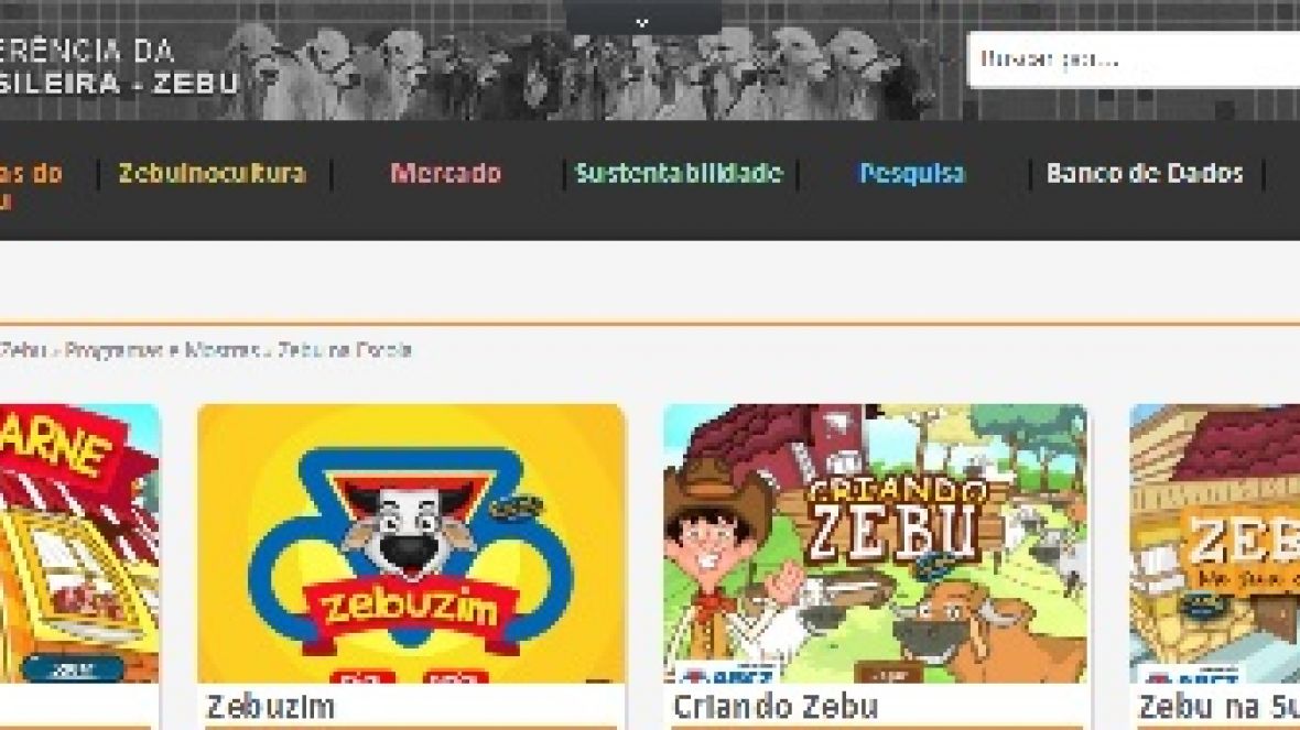 Jogos sobre zebu já estão disponíveis na internet, Notícias