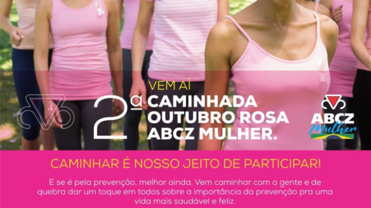 ABCZ Mulher promove 2ª Caminhada Outubro Rosa na próxima quinta (03)