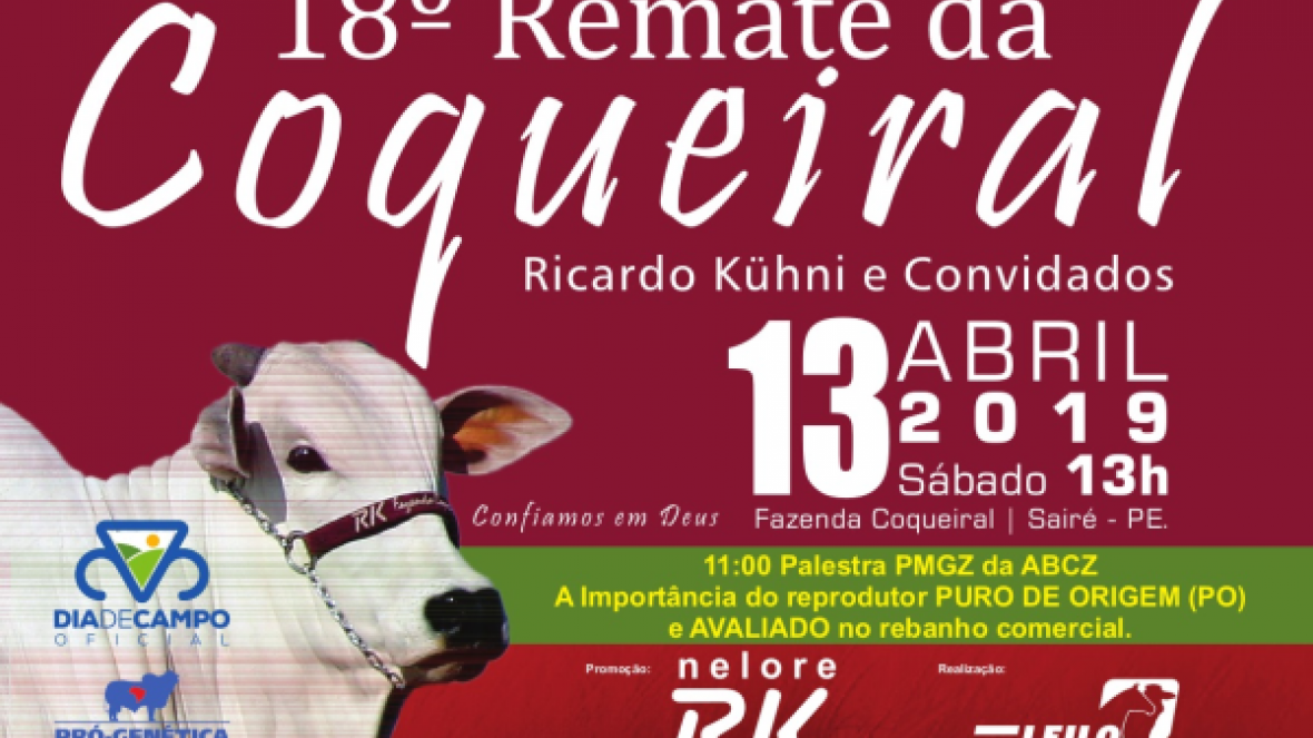 Programação de Dia de Campo e 18º Remate da Coqueiral contará com palestra do PMGZ