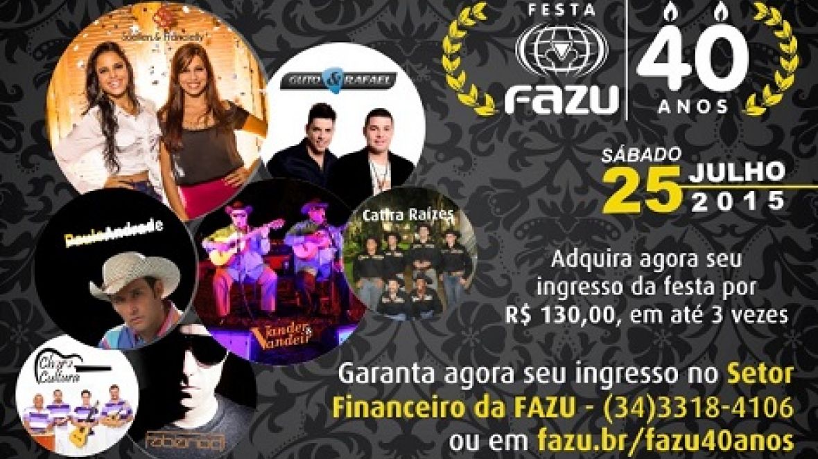 Festa FAZU 40 anos reunirá alunos de várias gerações