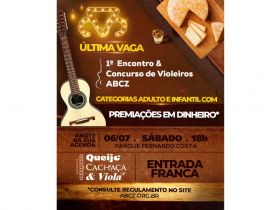 1º Encontro e Concurso de Violeiros Amador e Mirim: ABCZ anuncia abertura de última vaga para competidores
