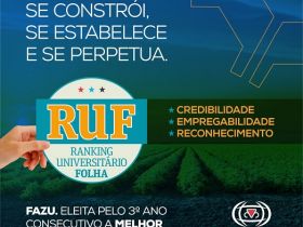 Agronomia Fazu mantém liderança como melhor faculdade privada do Brasil, segundo o RUF 2019
