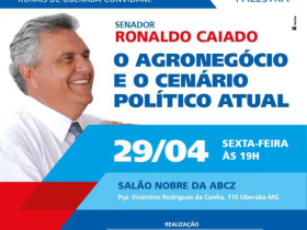 Senador Ronaldo Caiado fará palestra na ExpoZebu