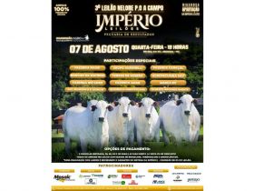 3º Leilão Nelore PO a Campo - Império Leilões acontece no próximo dia 7